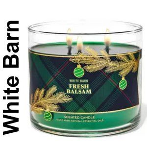 White Barn Fresh Balsam 3-Wick Scented Candle Infused w/ Natural Essential Oils